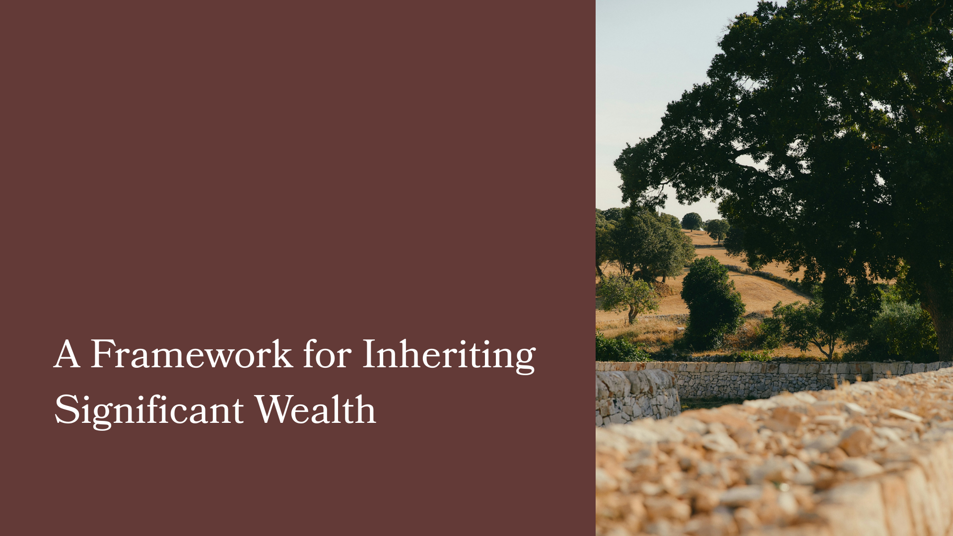 A Framework for Inheriting Significant Wealth